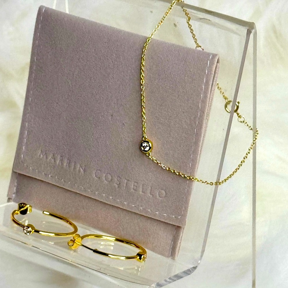 Marrin Costello Curateur 14k Gold Plated Silver Hoop Earrings and Bracelet set - Picture 8 of 9